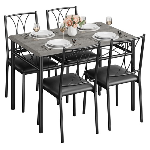 Piece grey dining table set - grey,