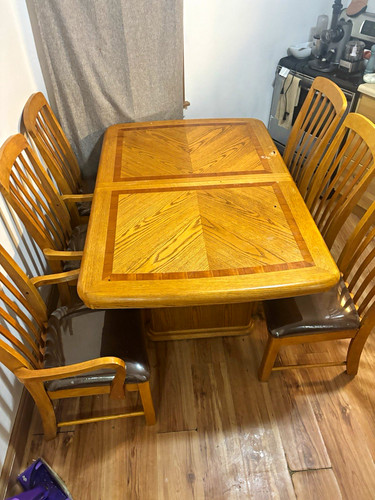 Rectangular wood dining table - wood,
